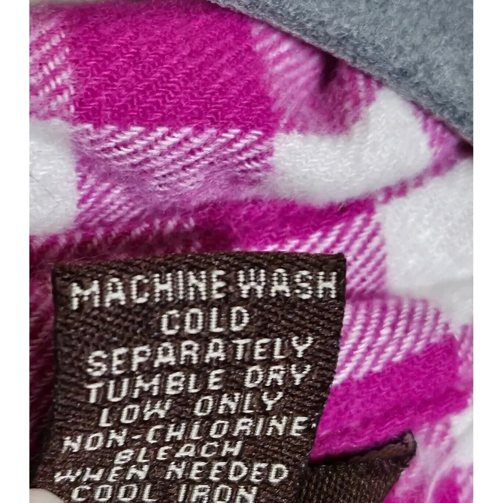 Bit‎ & Bridle Check Flannel Shirt Top Womens Size XL Pockets Western Magenta - Image 10