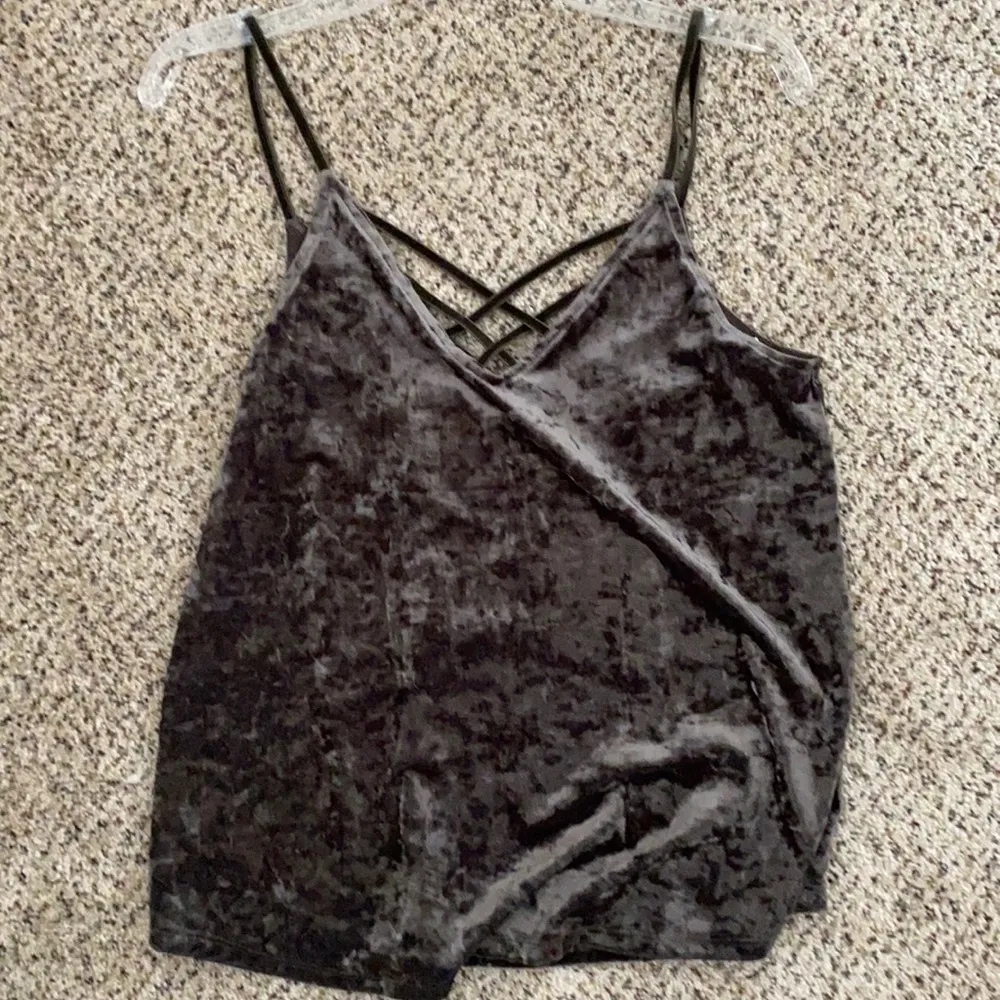 American Eagle dark green velour cami top - Image 3