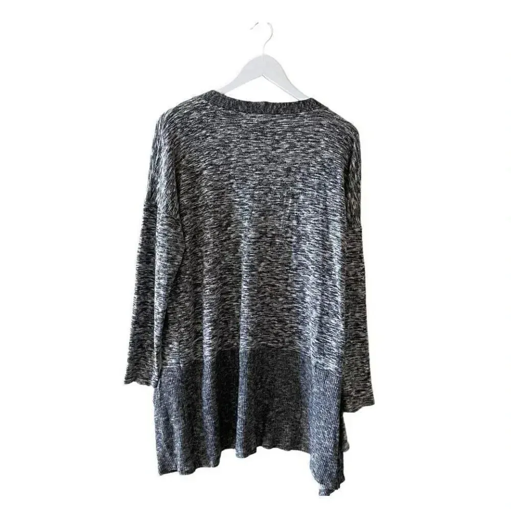 Soft Surroundings Long  Oversized Heather Gray Open Front Pockets SZ L - Image 7