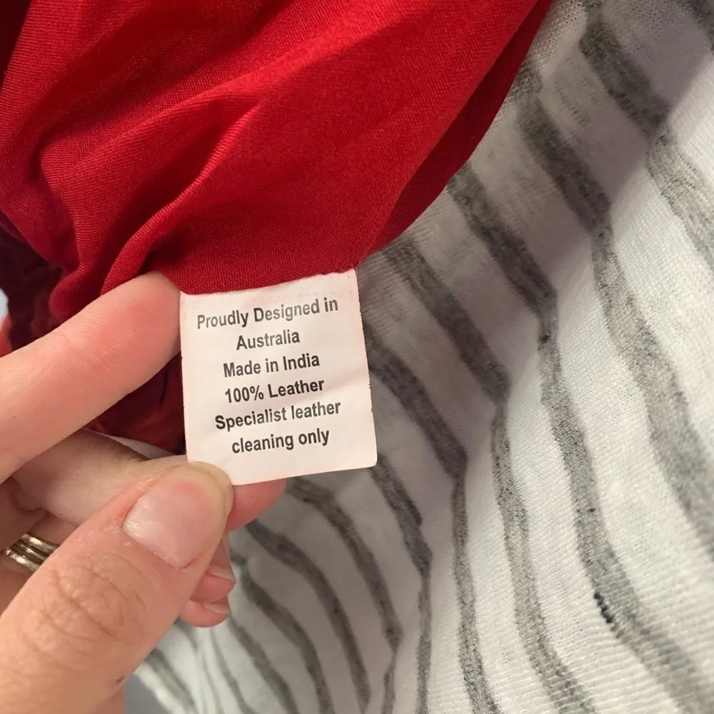 Jennifer Kate Suede Red Bomber Jacket Red - Image 6