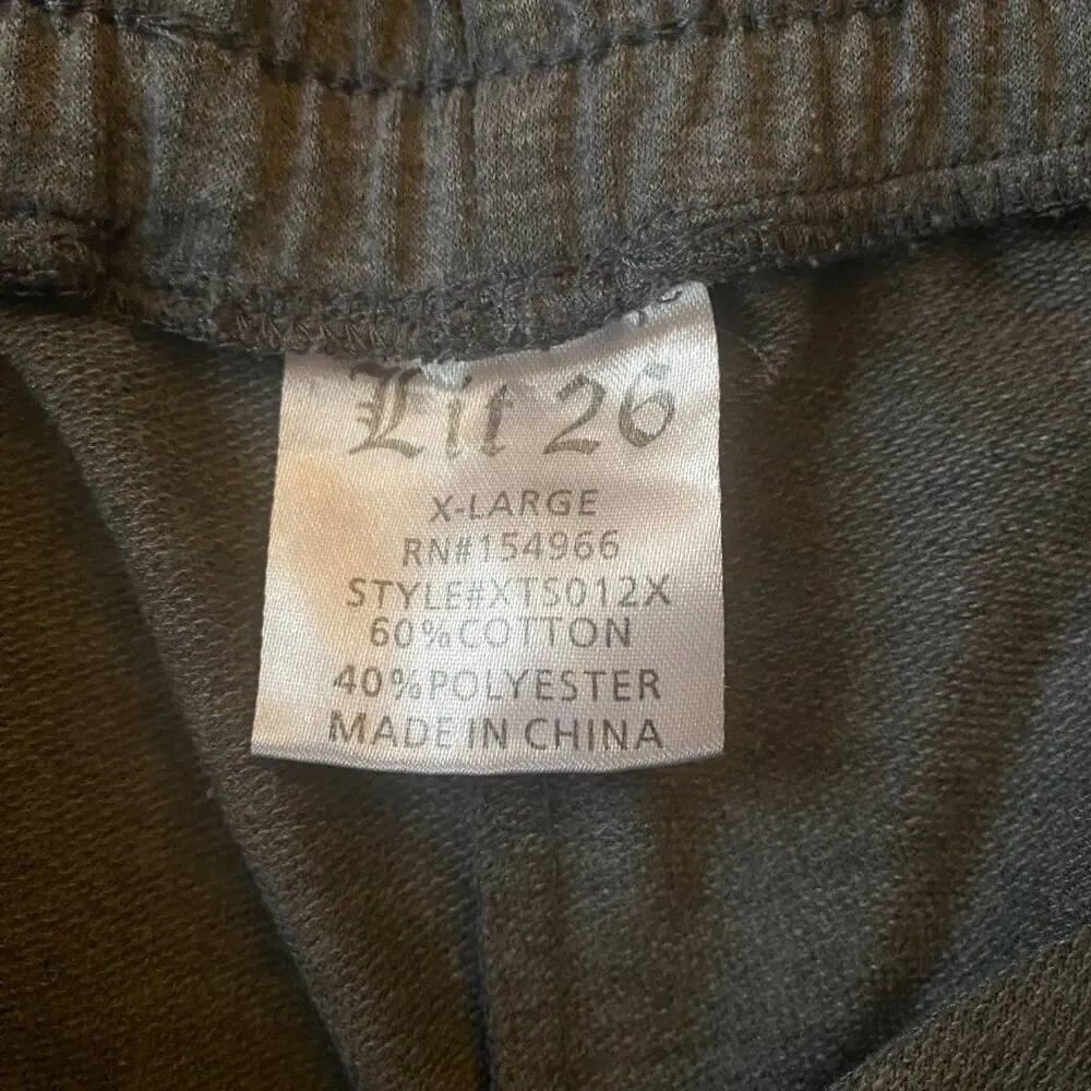 Lit 26 "Love" gray elastic drawstring shorts women's XL athletic leisure lounge - Image 6