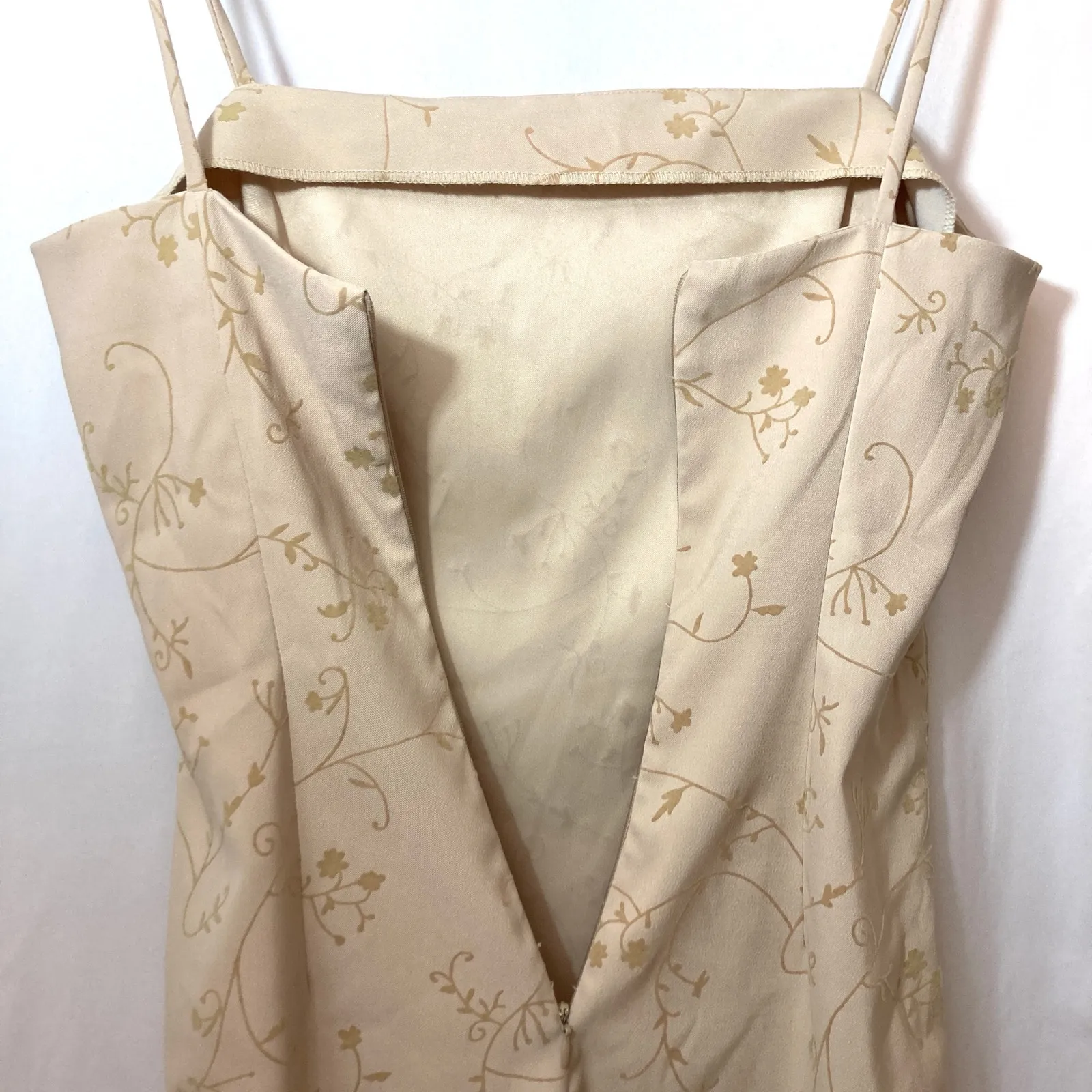 90’s Y2K Rampage Junior’s Tan Bodycon Baddie Spaghetti Straps Formal Mini Dress - Image 8