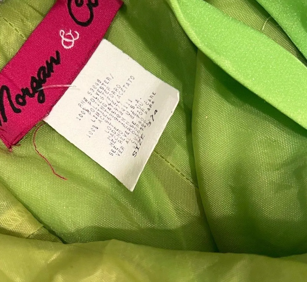 Vintage 90s Satin Sparkle Prom Dress Green Size undefined - Image 13