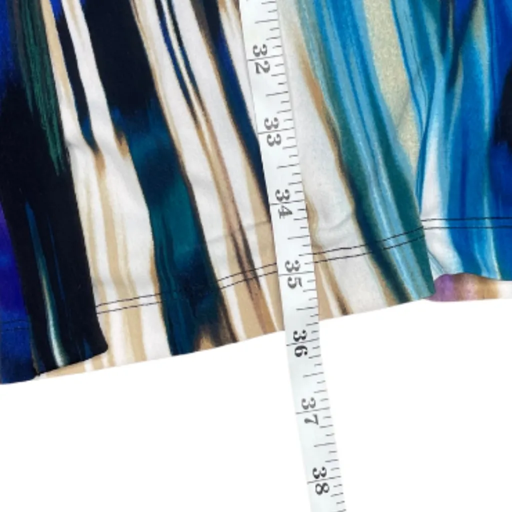 Women's Multi Colored Geometrical Faux-Wrap Dress Size 6/8 - Image 6