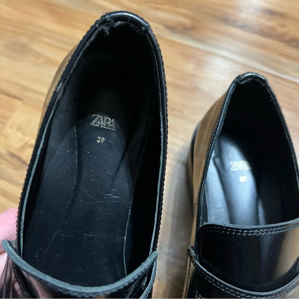 Chunky Black Penny Loafers Platform Flats Shoes EU 39 Women 8 Emo Goth Y2K - Image 8