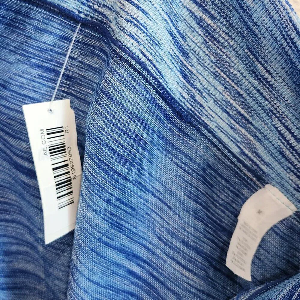 Aerie AE Chill Play Move Biker Shorts Marled Blue Space Dye 7.5 Inch Inseam NWT - Image 5