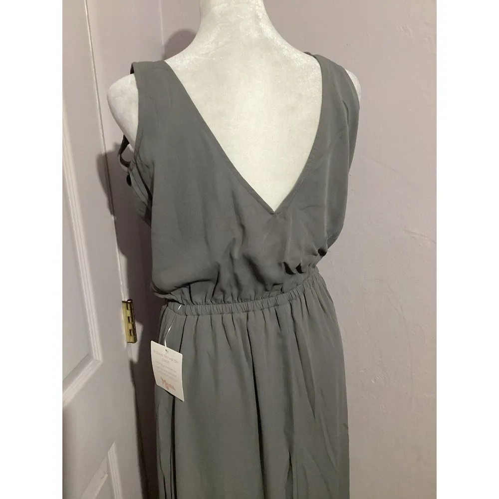 NEW Show Me Your Mumu Kendall Maxi Dress Soft Charcoal Crisp Womens Small - Image 6