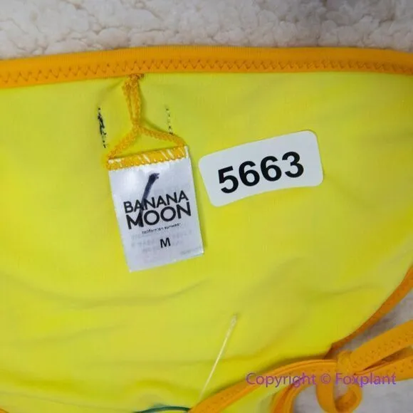 NEW Banana Moon rainbow stripes string tie up teens bikini bottom, size M Yellow Size M - Image 11