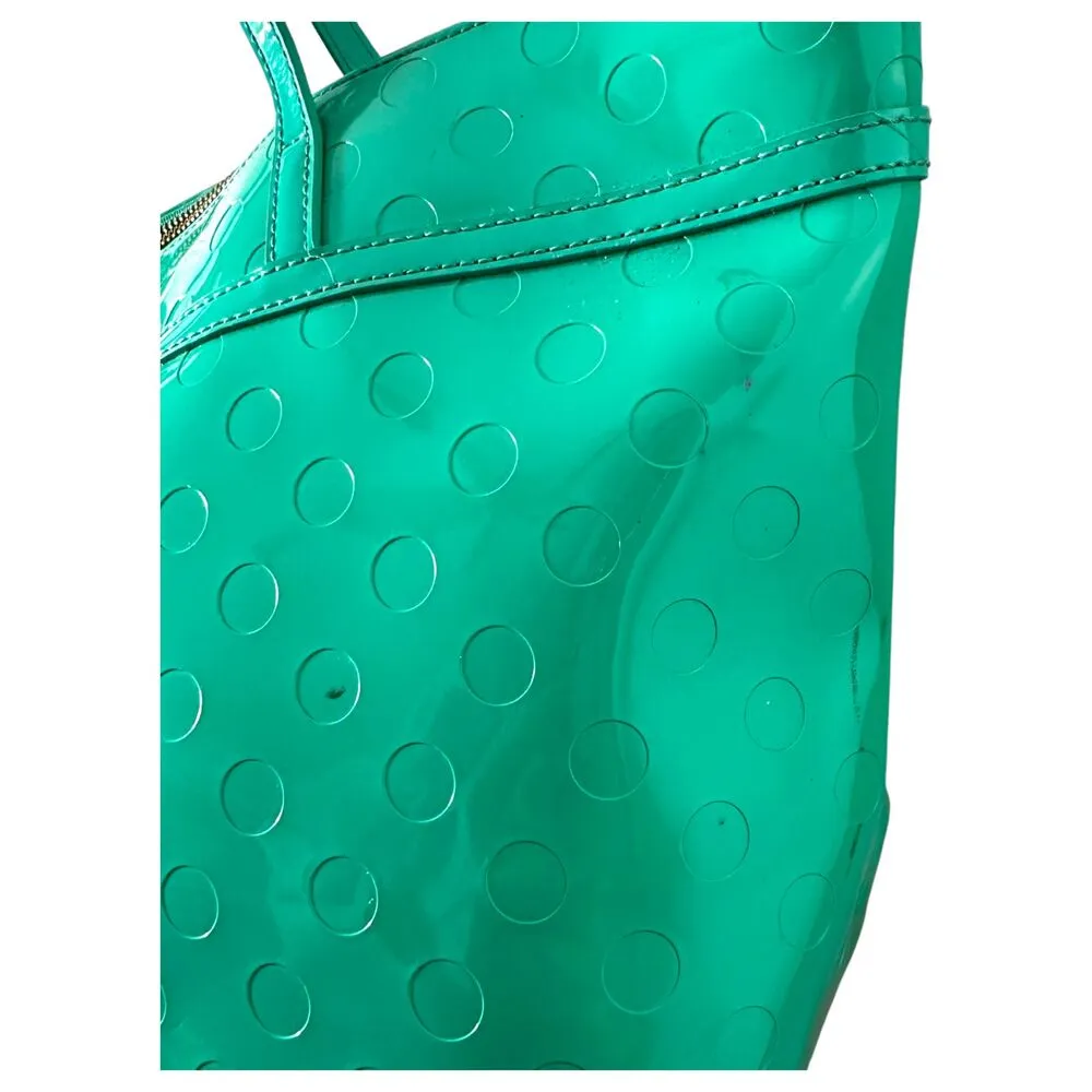 Kate Spade Camellia Street Sophie PVC Zipper Tote Bag Purse Handbag Teal Blue - Image 3
