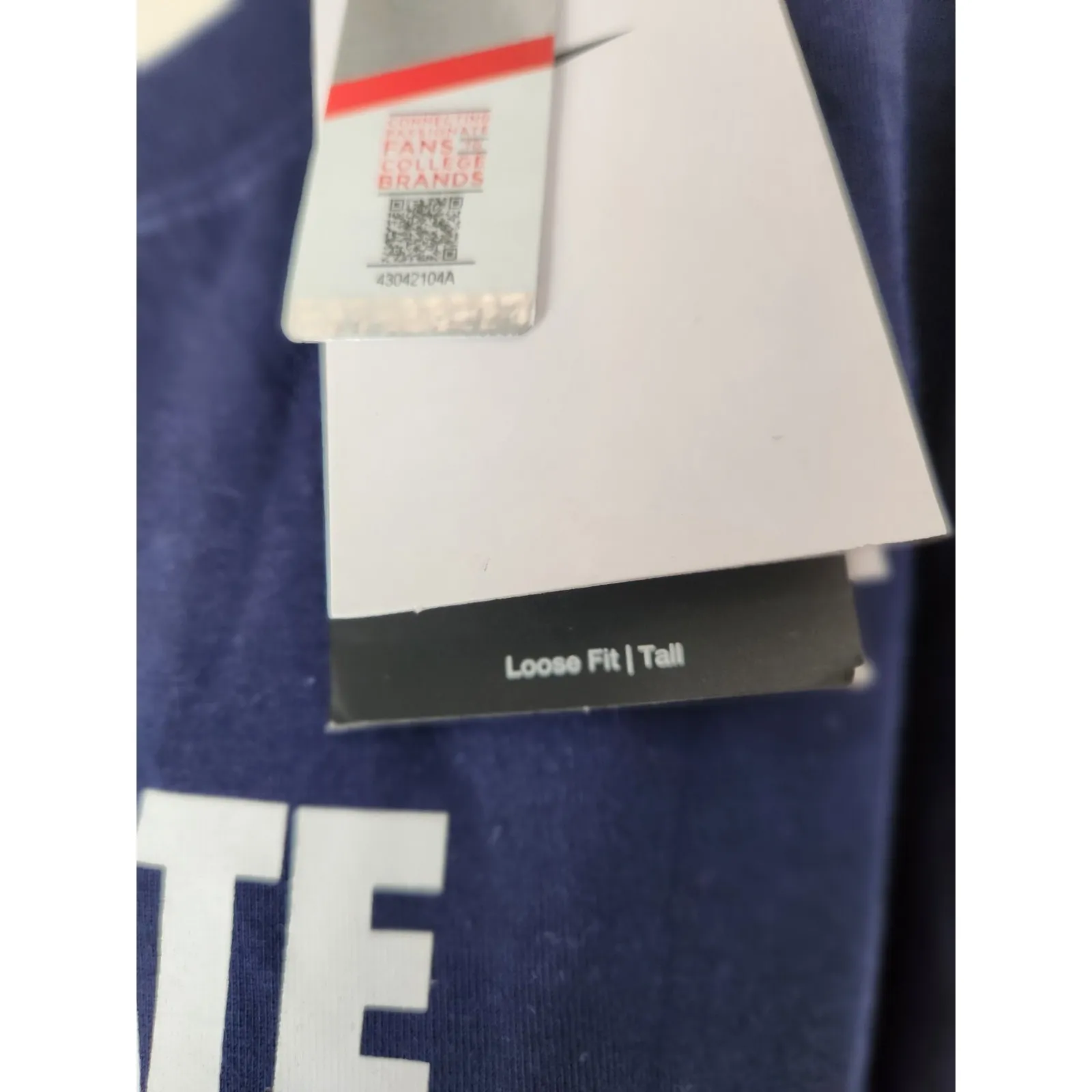 NWT Nike Womens Penn State Loose‎ Fit Navy Cropped Cotton T Shirt Sz Medium Tall - Image 10