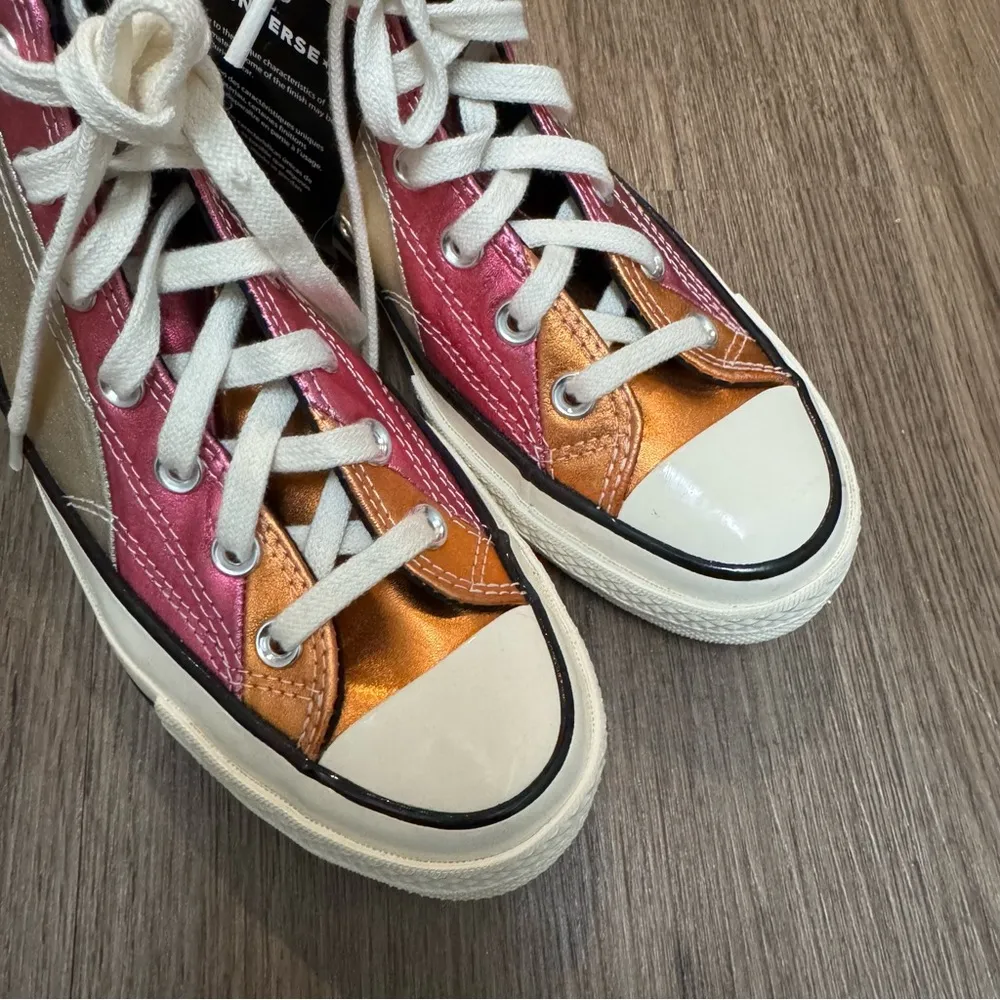 Converse Chuck 70 High Metallic Rainbow Pink Women’s Sneakers  - 565866C - Image 8