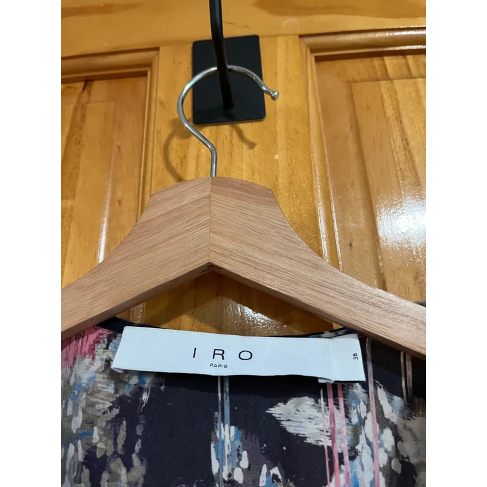 EUC IRO Paris Floral Azula Dress w Asymmetrical Gathering Size 38 - Image 2