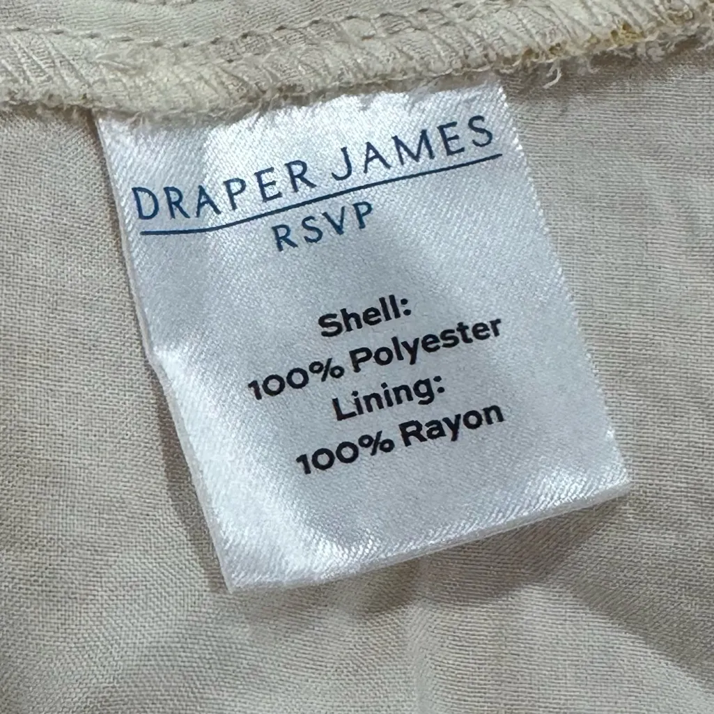 Draper James RSVP Jacquard Elbow Sleeve Midi Dress Yellow Floral Women’s Large - Image 3