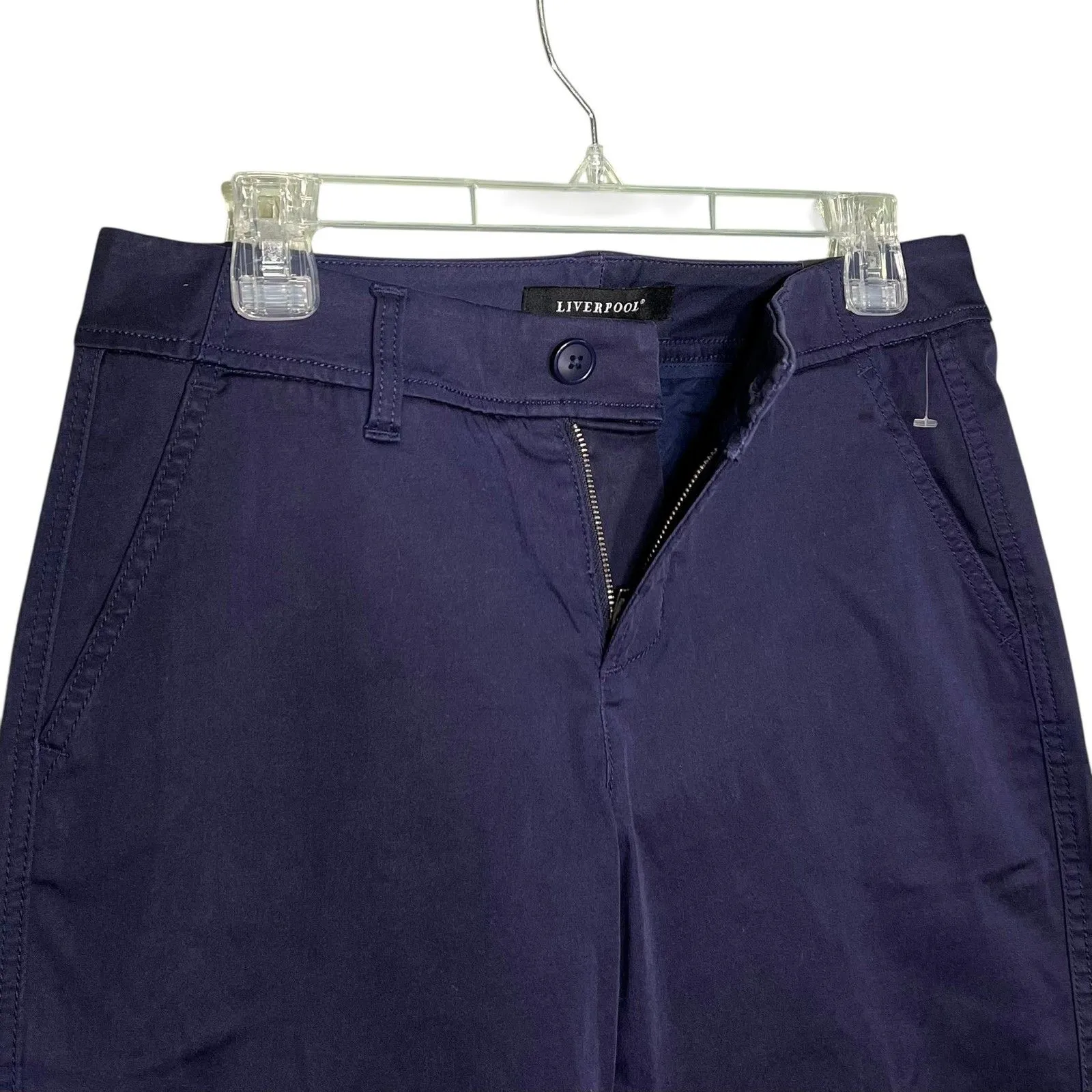 Liverpool Pants Womens 4 Blue Evening Blue Chino Straight Leg Stretch Trousers - Image 10