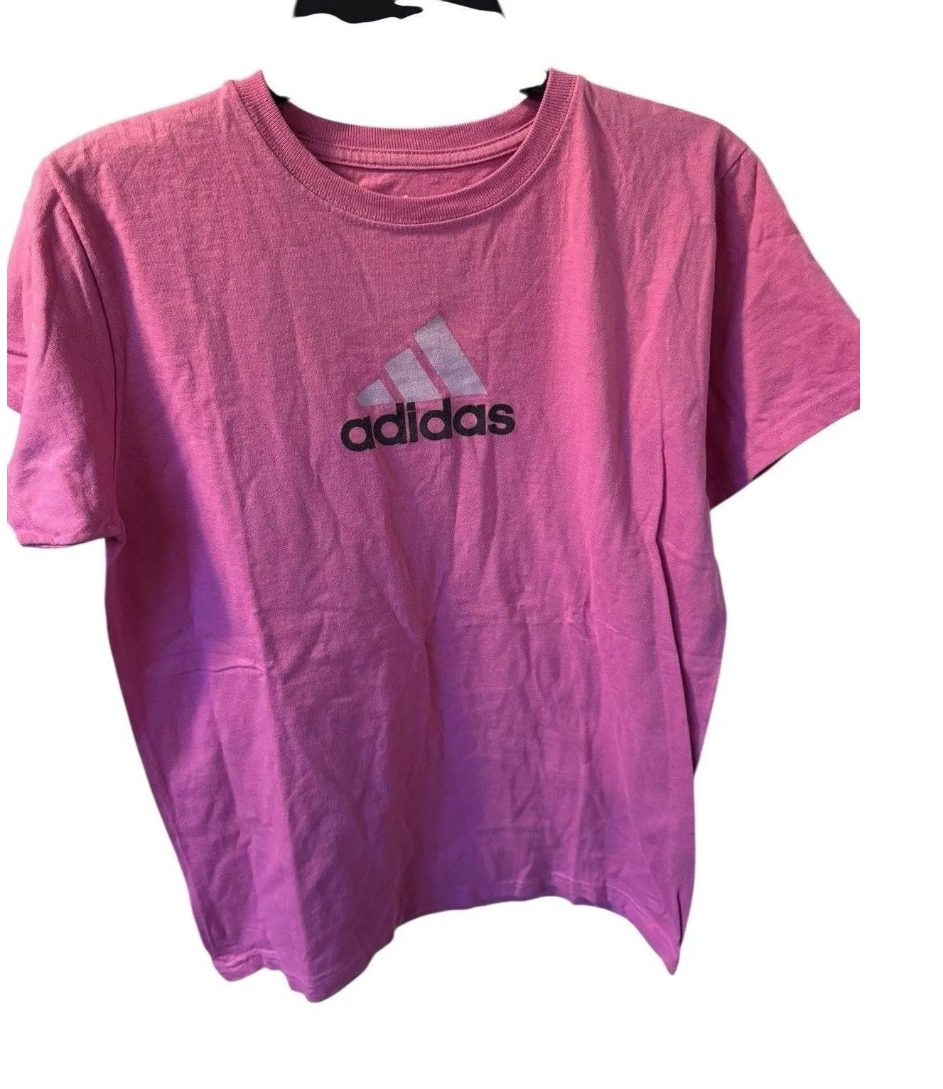 Adidas Women's Short Sleeve Pink Pullover T-Shirt  EUC Size L Top Sport - Image 1