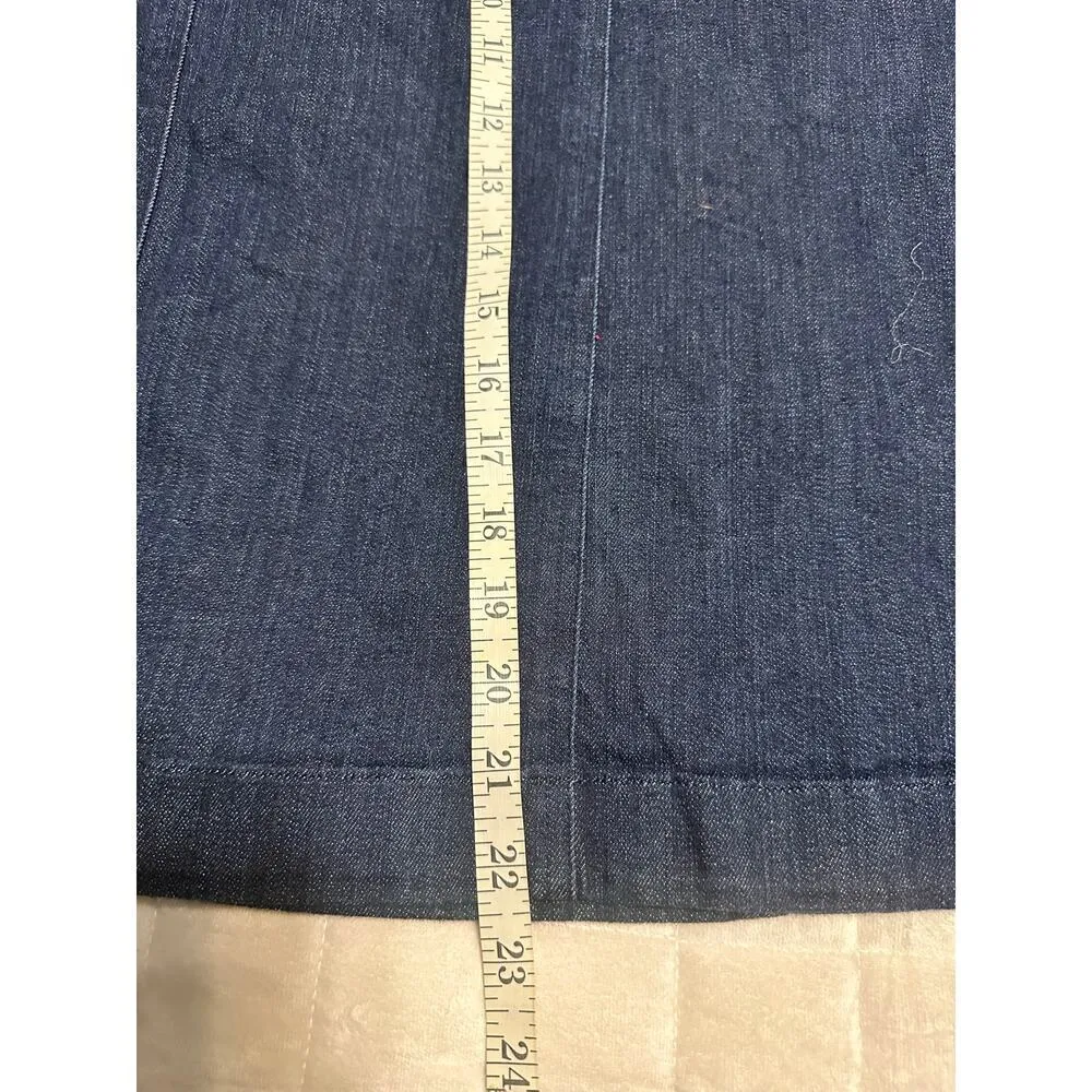 LL Bean Denim Jean Mini Skirt Classic Fit Plus Size 18W Dark Wash Stretch Short Blue - Image 5