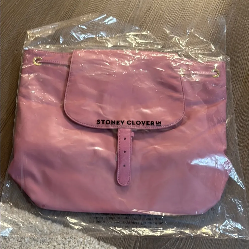 NWT STONEY CLOVER LANE Homecoming Nylon Flap Backpack in Mauve - Image 3