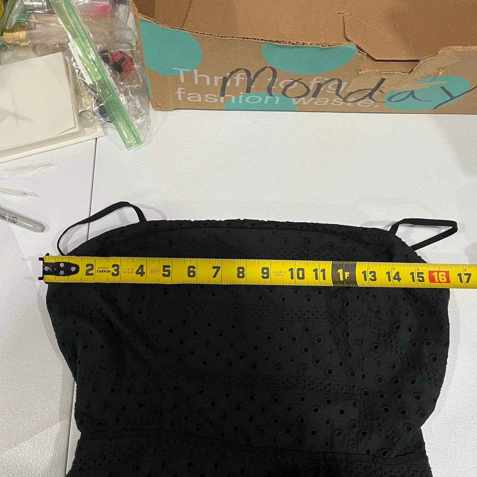 New! Urban Outfitters Black Eyelet Lace Lace Up Backless Mini Dress Womens Large - Image 8