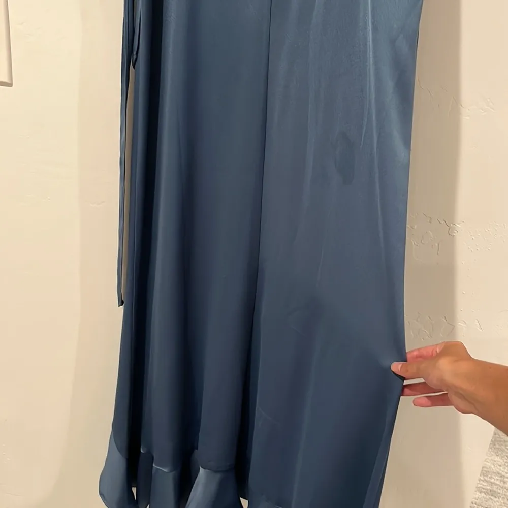 David’s Bridal Spaghetti Strap Crepe Ruffle Bridesmaid Dress - Image 8