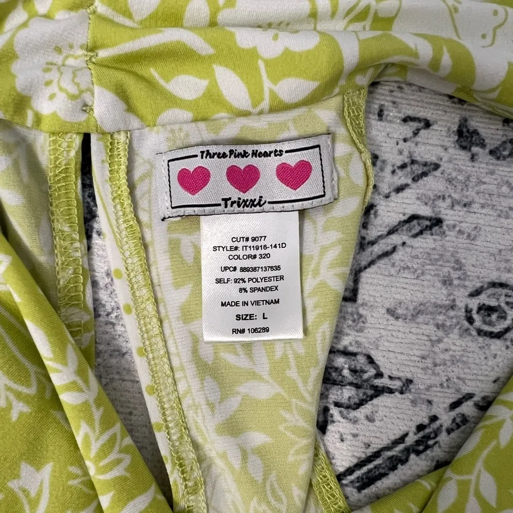 Vintage Y2K Trixxi Green & White Cowl Neck Blouse with Belt -Size L - Image 5