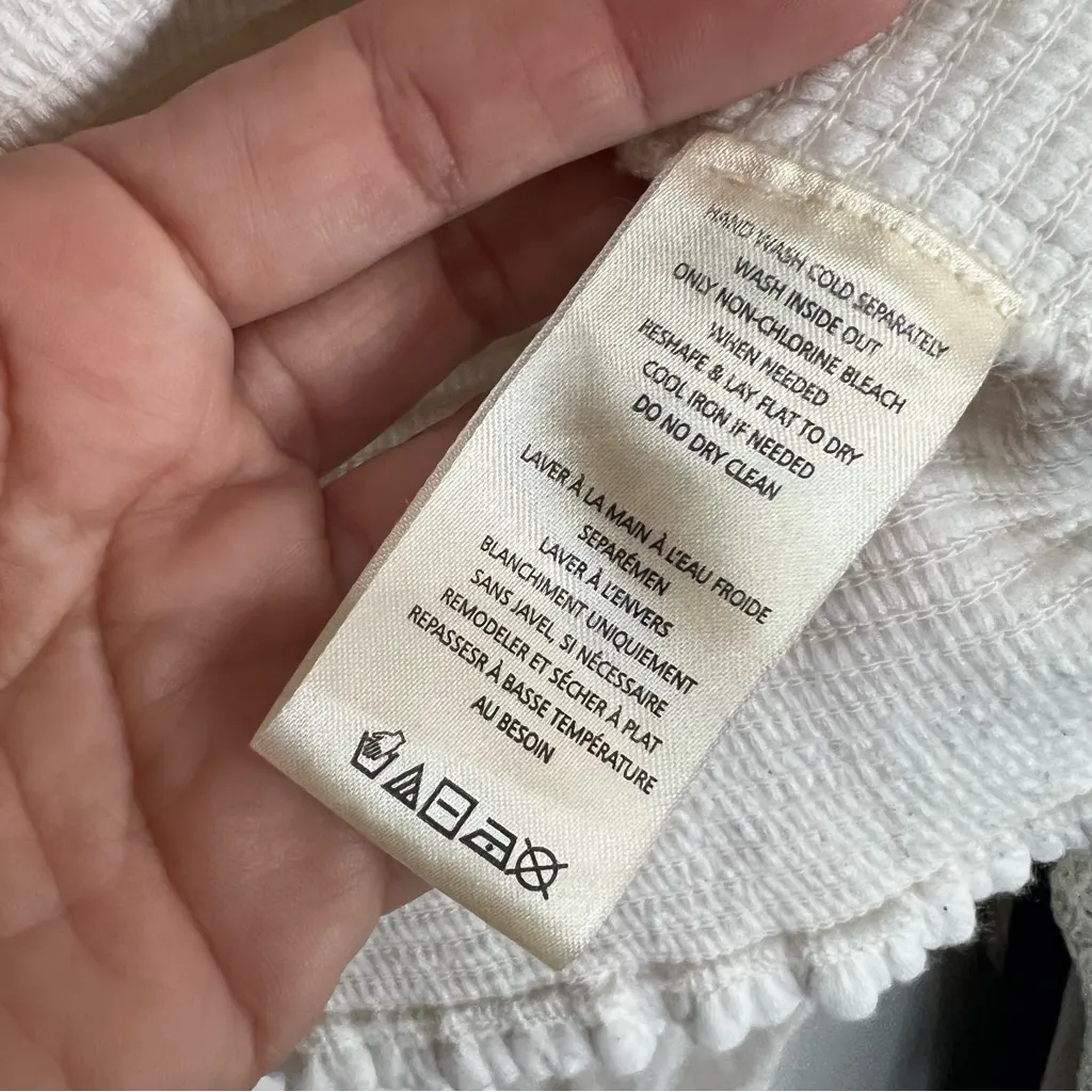 ANTHROPOLOGIE‎ Smocked Embroidered Puff Sleeve Square Neck Top Womens SIZE SMALL - Image 7