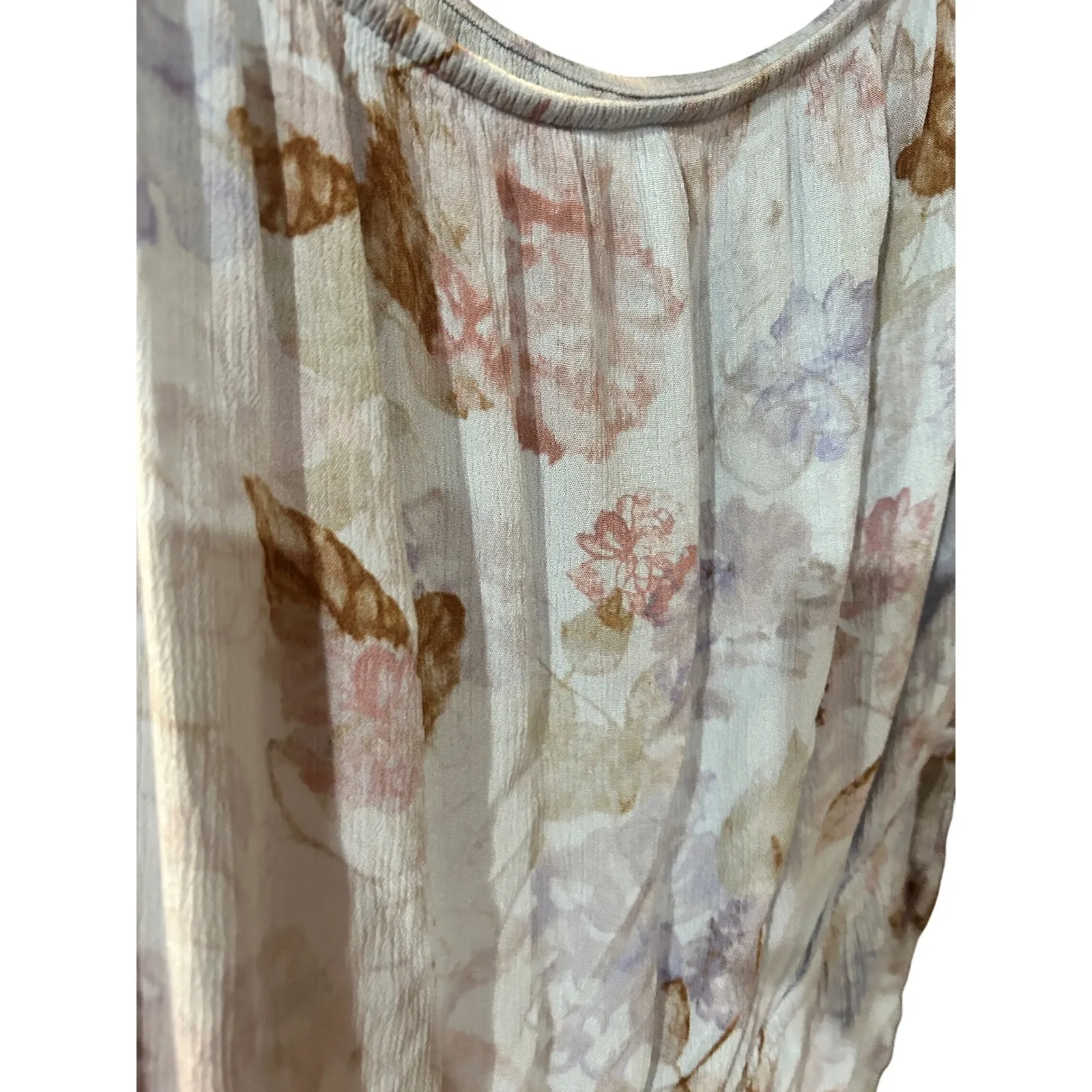 Mossimo Supply Co. Floral Print Romper Women's‎ XL Blue Purple Brown Casual - Image 4