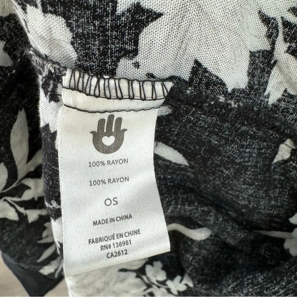 Spiritual Gangster Kimono Floral Robe Duster Cardigan Black & White OS - Image 15