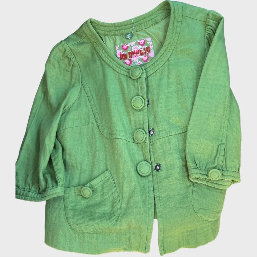 BB Dakota Spring Green 1/2 Sleeve Button Front Jacket - Image 3