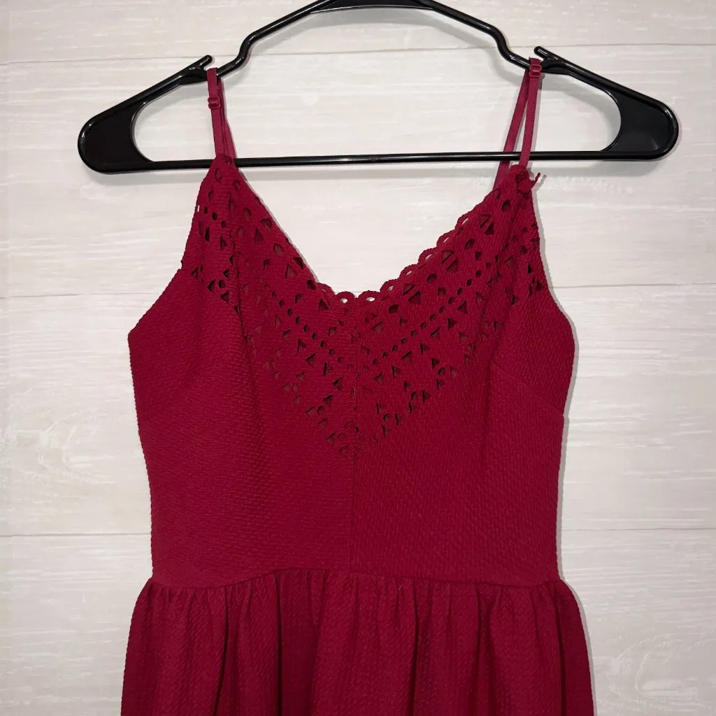 Three Hearts NWT Burgundy Lace Fit Flare Dress Junior’s Medium - Image 3