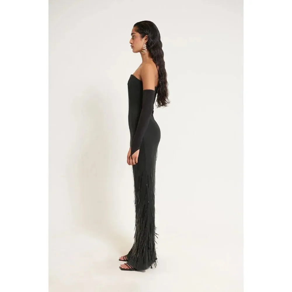 Cult Gaia Anisa Embellished Gown in Black 4 New Womens Long Maxi dress - Image 14