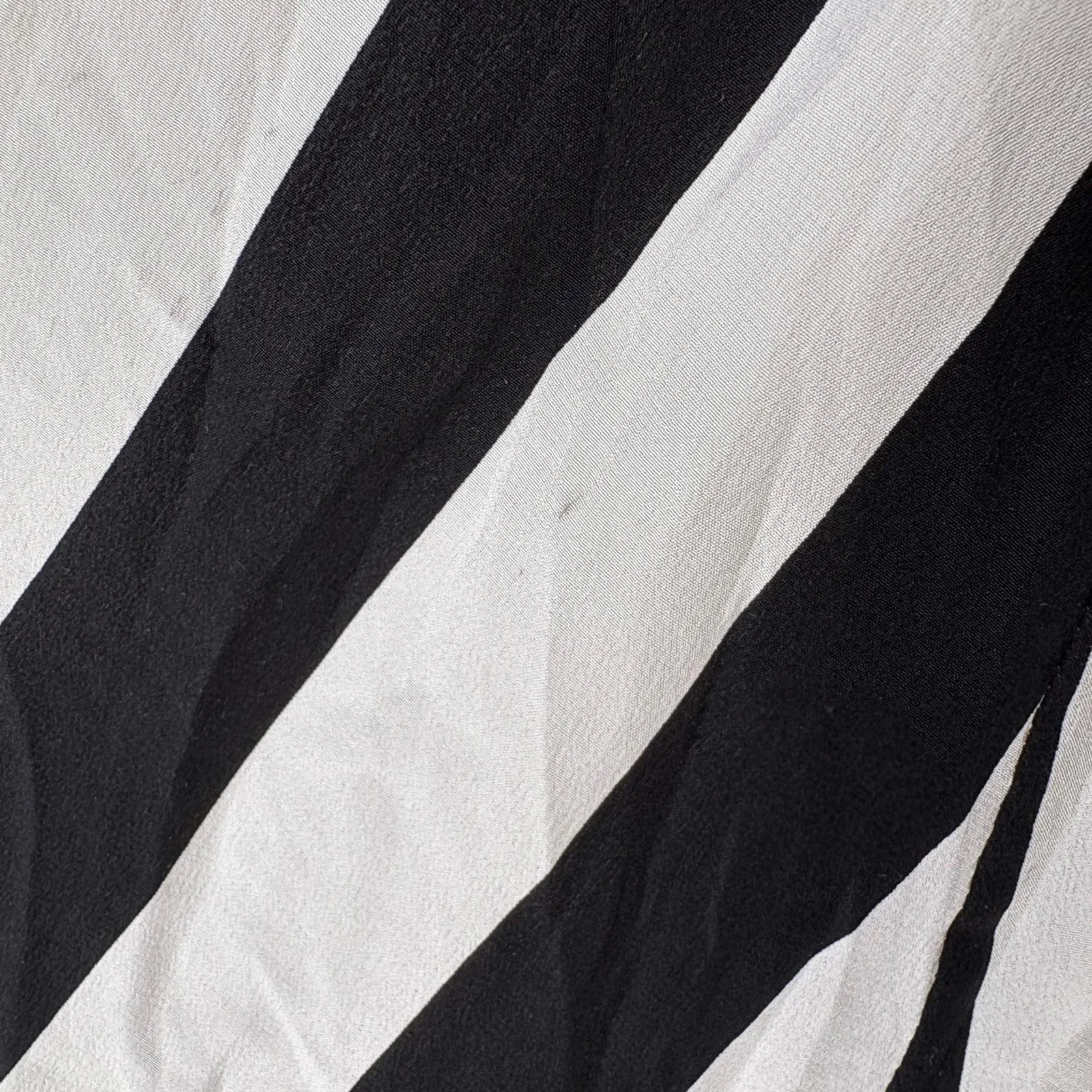 We Are Leone Dress Silk Contrast Maxi Cardigan Striped Belted‎ Long Sleeve S/M Black - Image 8