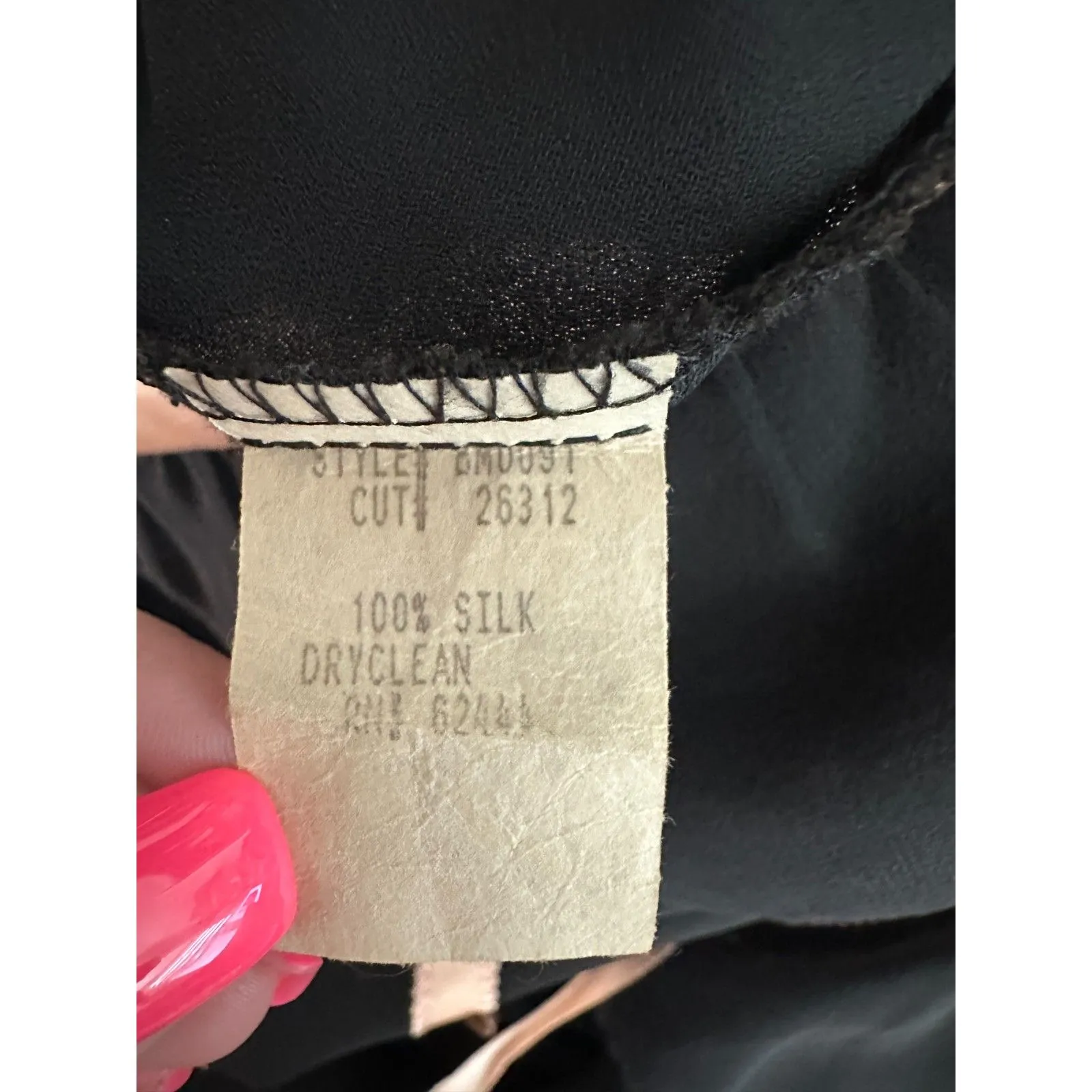 Nicole Miller Collection Vintage 90s Silk Black Ethereal Whimsy Slip Dress 4 - Image 5