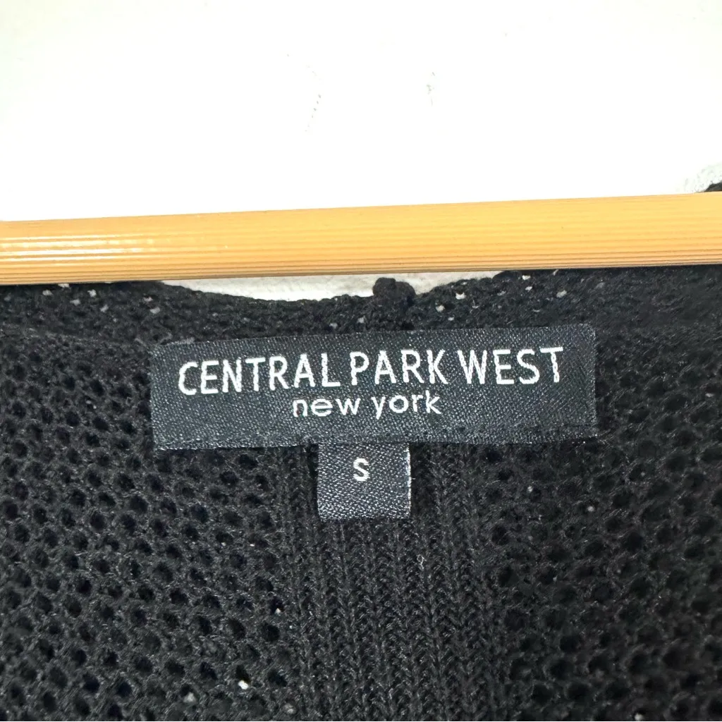 Central Park West New York Black Open Knit Duster Sweater Cardigan - Image 4