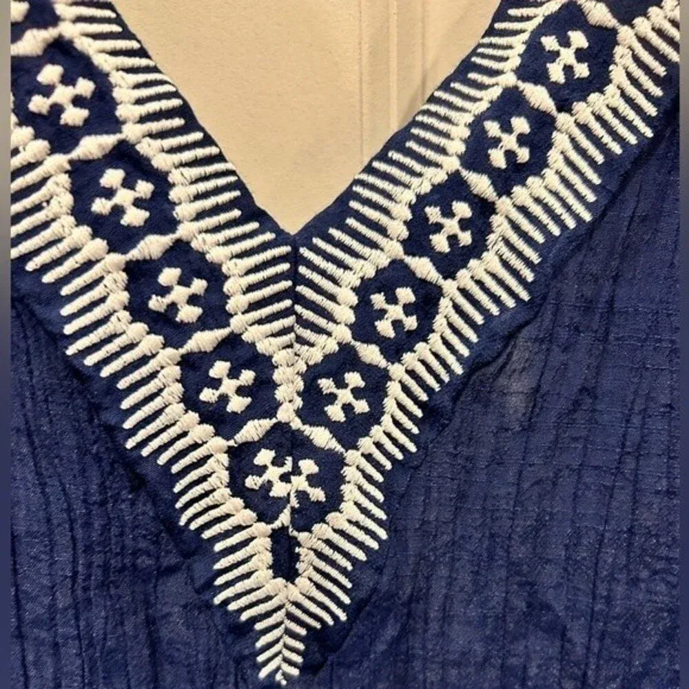 Kona‎ Sol Navy Tasel VNeck Swim Cover Up Size Large - Image 2