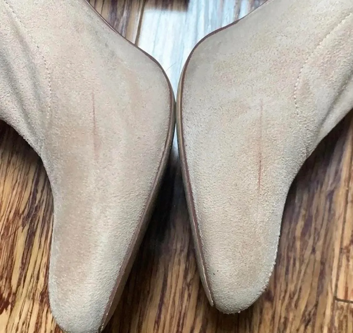 Vegan Suede Boots Tan Size 8.5 - Image 4