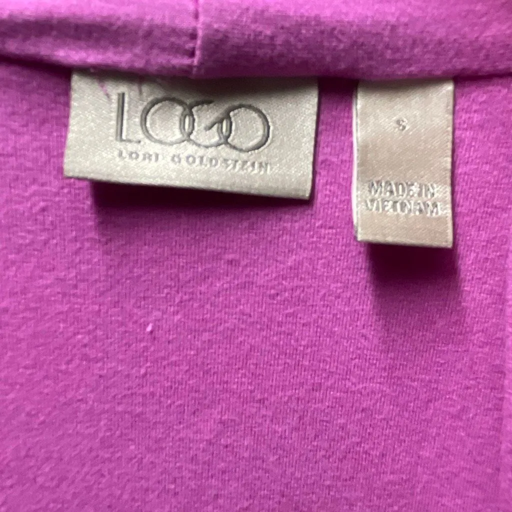 LOGO Lori Goldstein size S Cardigan vest silk crepe flowy - Image 2