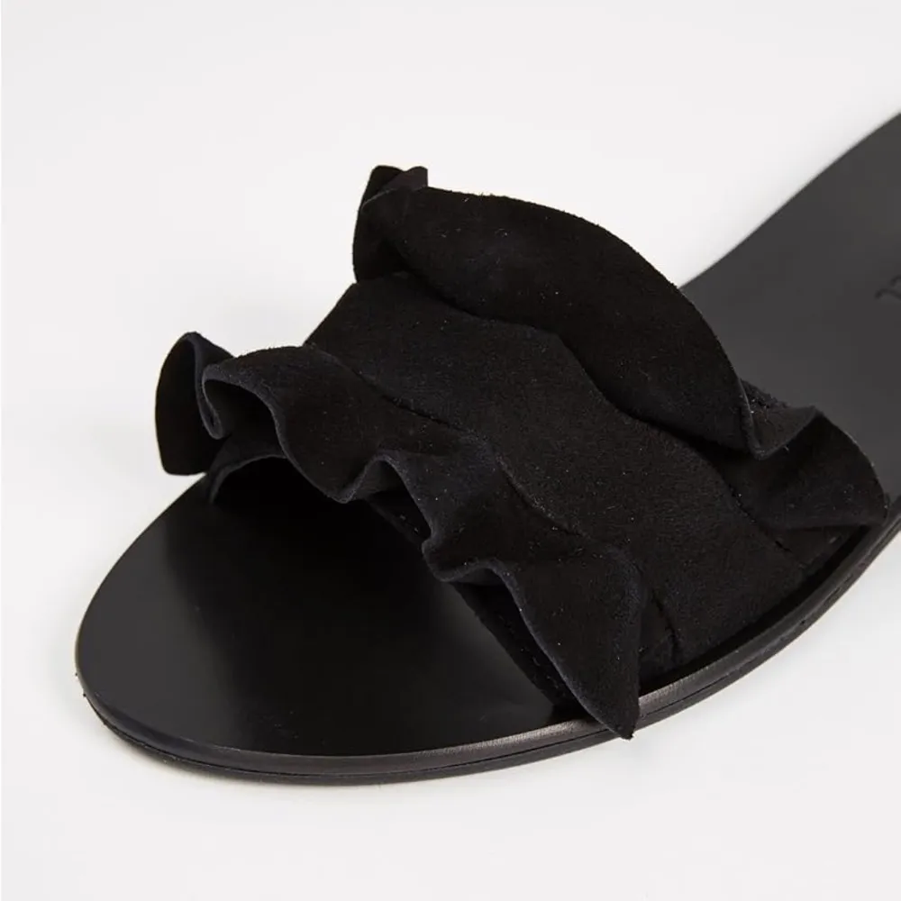 Loeffler Randall NWOT Black Birdie Ruffle Slide - Image 2