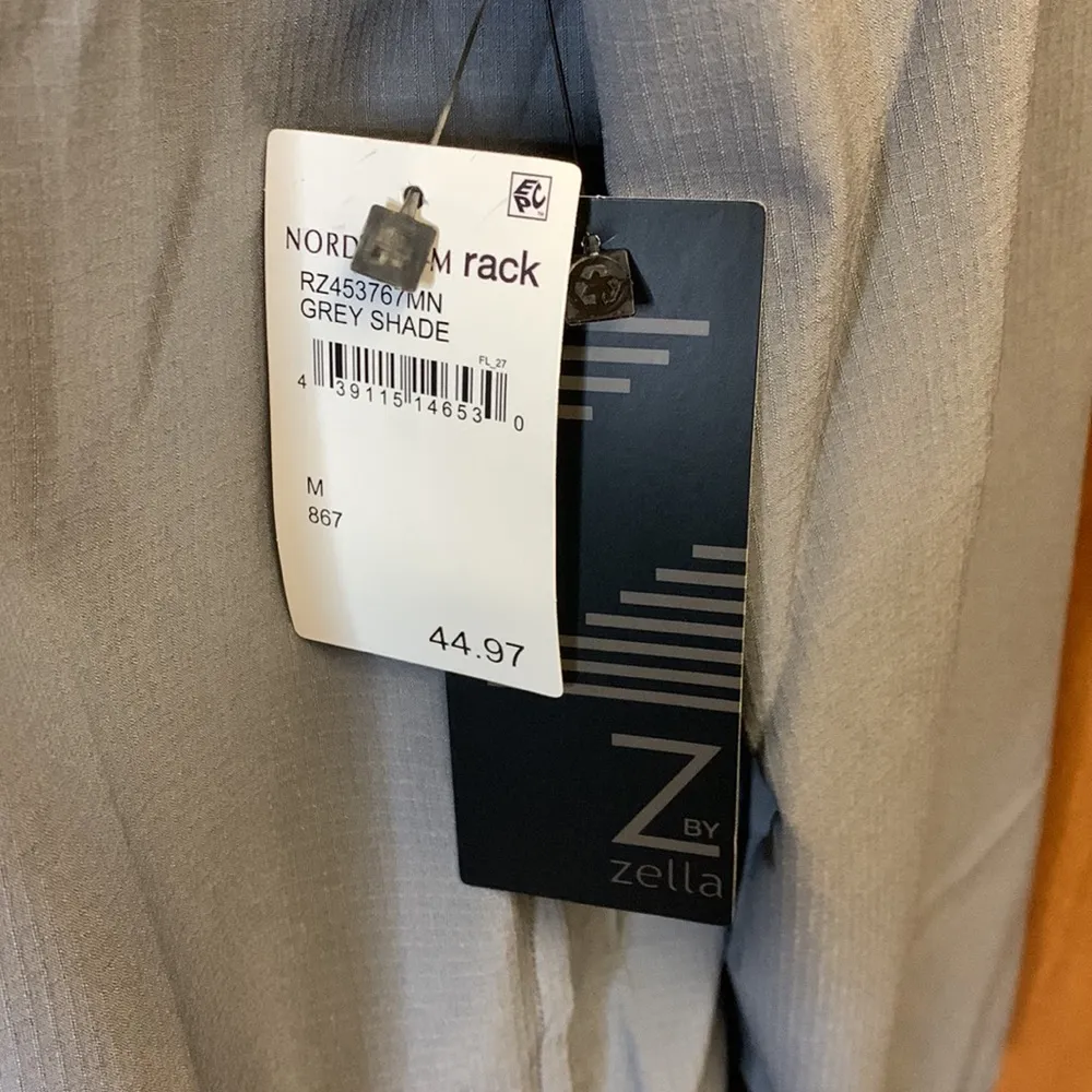 Zella Grey Shade tunic Length Windbreaker with Zip Front, Hoodie and Pockets - Image 5