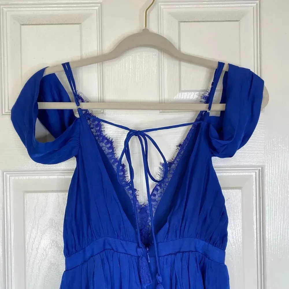 THE JETSET DIARIES Bamako Escape Mini Dress Cobalt Blue Size XS Party Beachy - Image 9