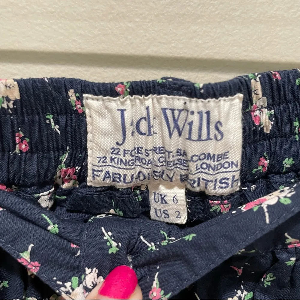 Jack Wills Floral Button Front Mini Skirt Blue Size 2 - Image 6