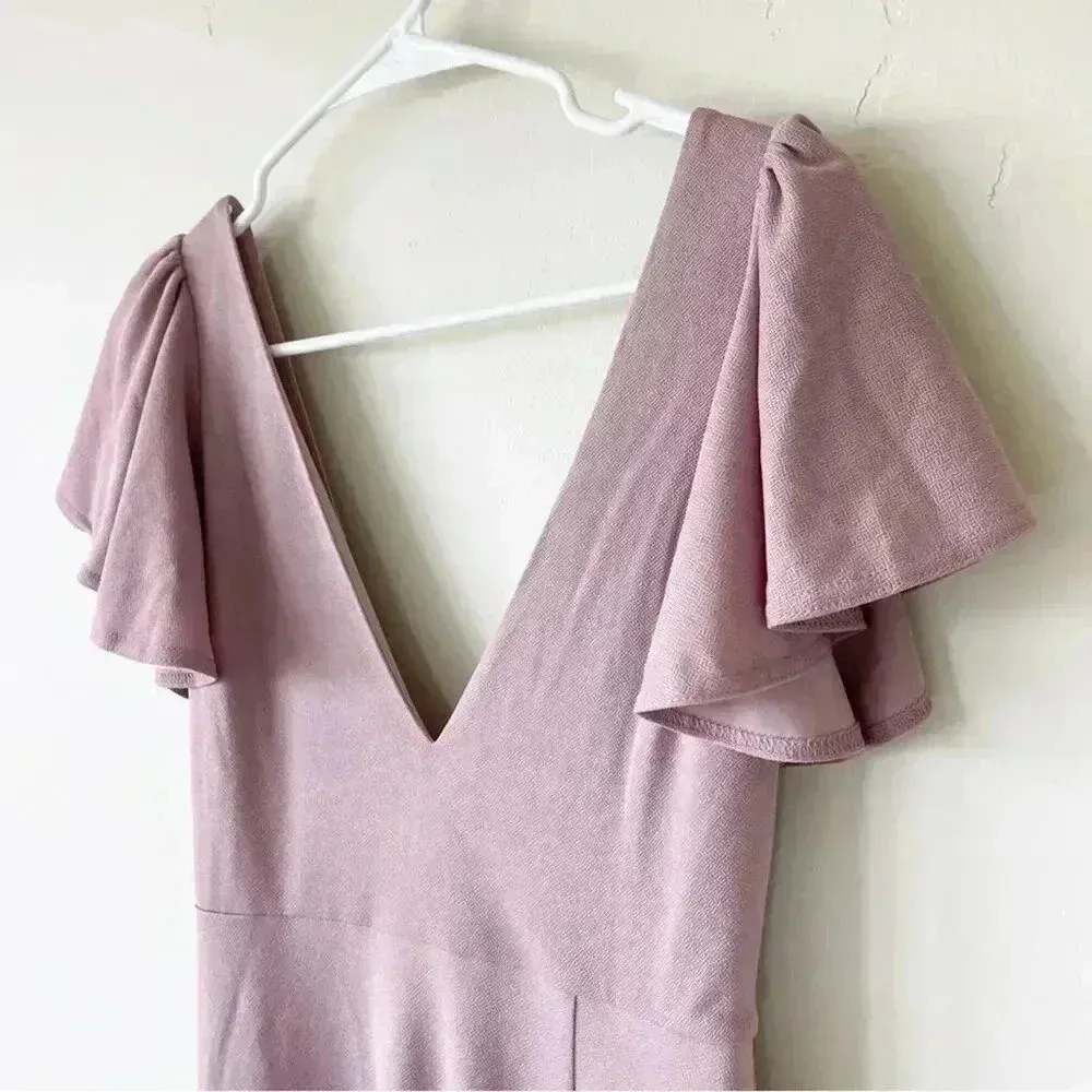 Birdy Grey Hannah Bridesmaid Dress with Slit in Crepe Dark Mauve S NWT - Image 6