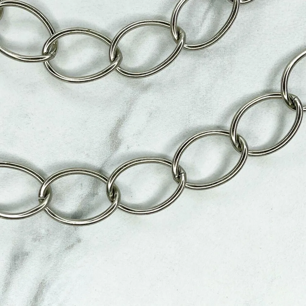 Silver Tone Simple Ball Charm Metal Chain Link Belt Extra Small/Small (XS/S) ✨ - Image 9