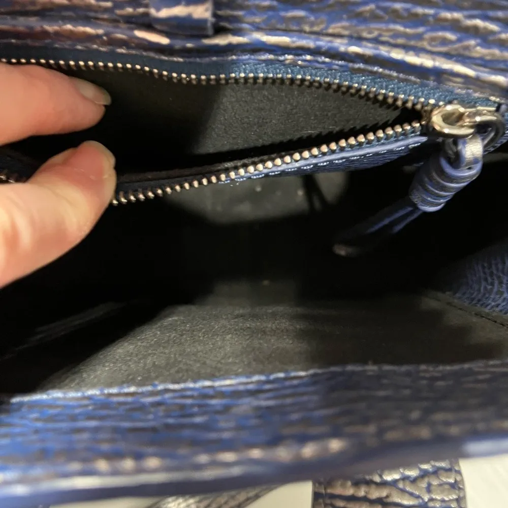 Phillip Lim Pashli Mini leather cross body rare silver metallic finish over navy - Image 13