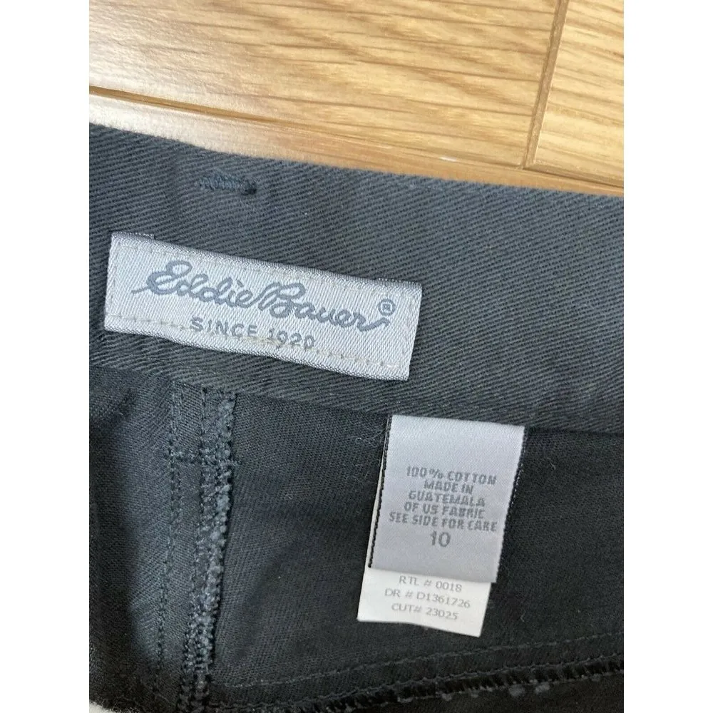 New Eddie Bauer Capri Jean Pant Womens 10 Black 5 Pocket Casual Tapered Leg Crop - Image 3