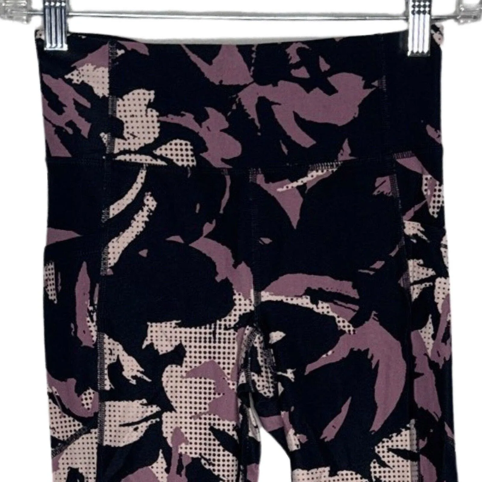 Calvin Klein Pants Women XS Purple Pink Floral Crop‎ Performance Gym Athleisure - Image 3