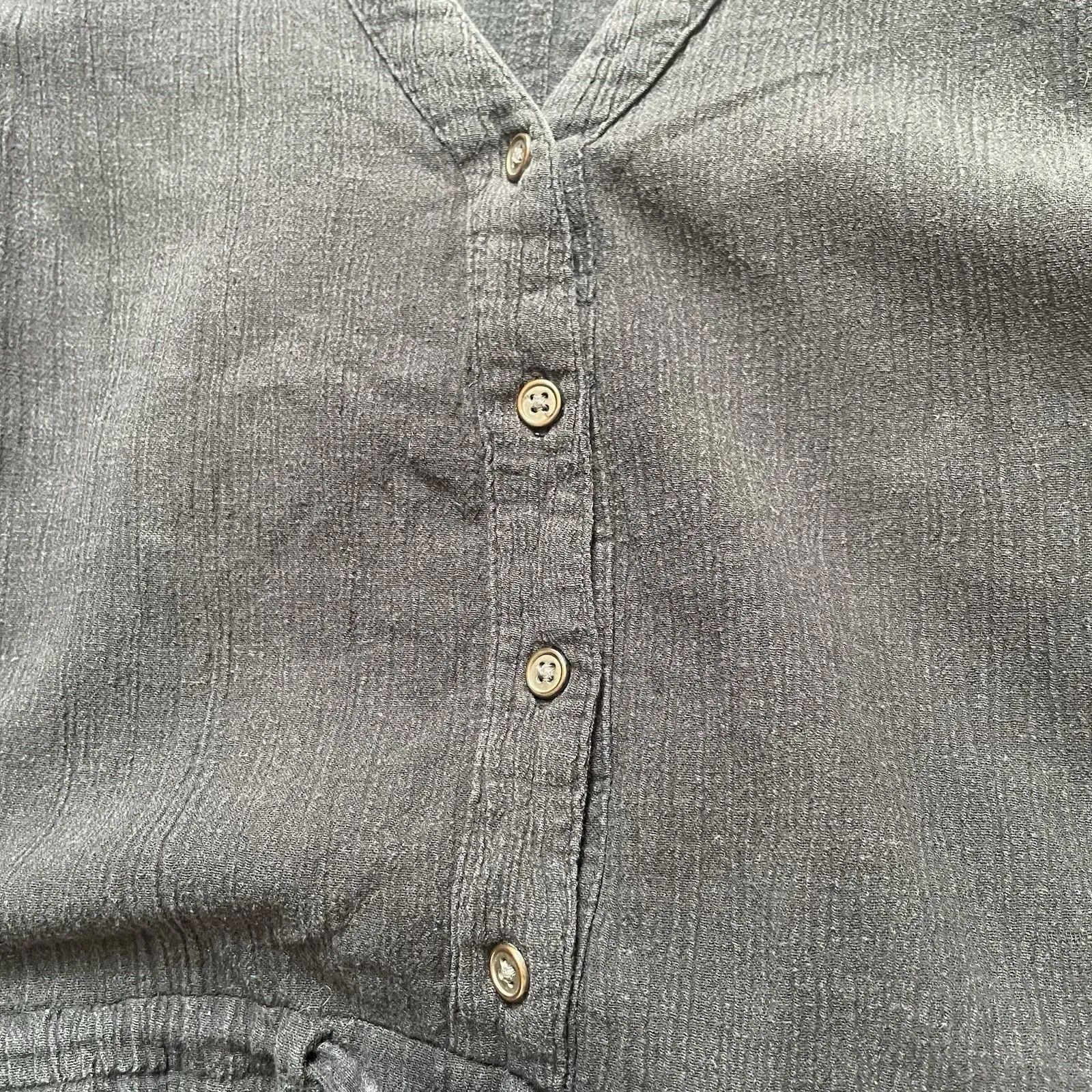 Pact Jumpsuit Womens Xs Organic Cotton Wide Leg Boho Minimalist Gauze Lagenlook Black - Image 7