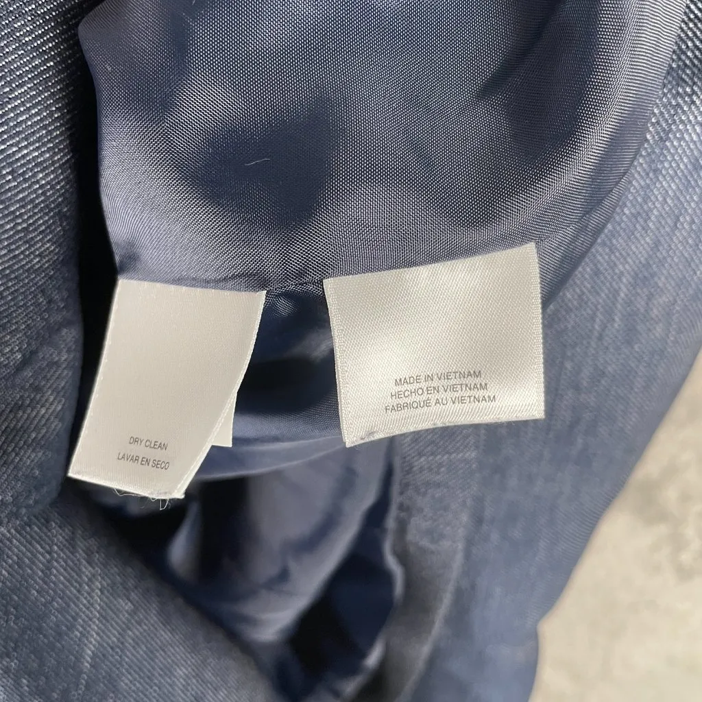 KASPER Blazer Womens 4 Petite Navy Button Front Notch Lapel Office Career Work Gray Size 4P - Image 9