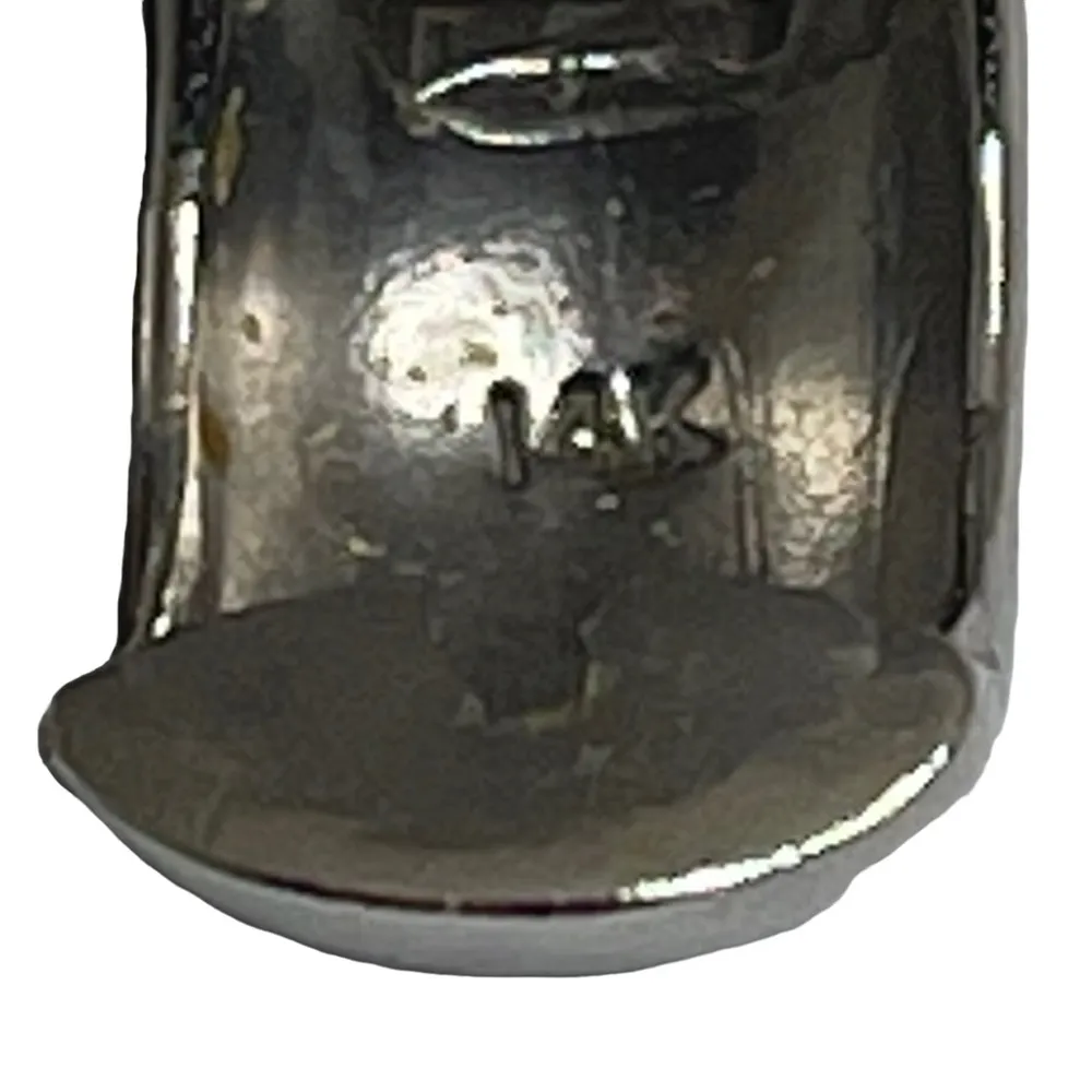 Hinge Pavé .8 CT Diamond  Huggies Earrings 𖦹 14K White Gold 𖦹 Post Back Pierced - Image 8