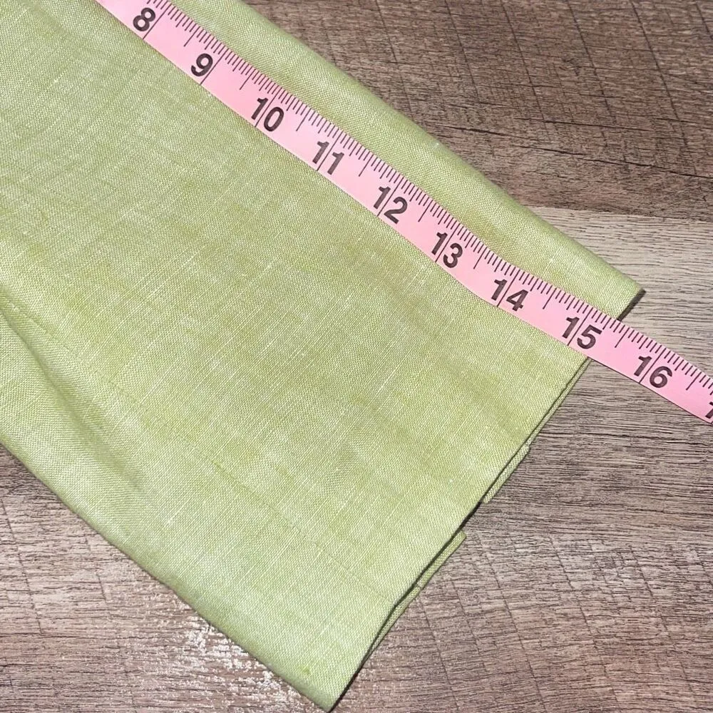 Trousers Etc.‎ Womens Linen Blend Button Front Notch Blazer Size 10 Green - Image 11