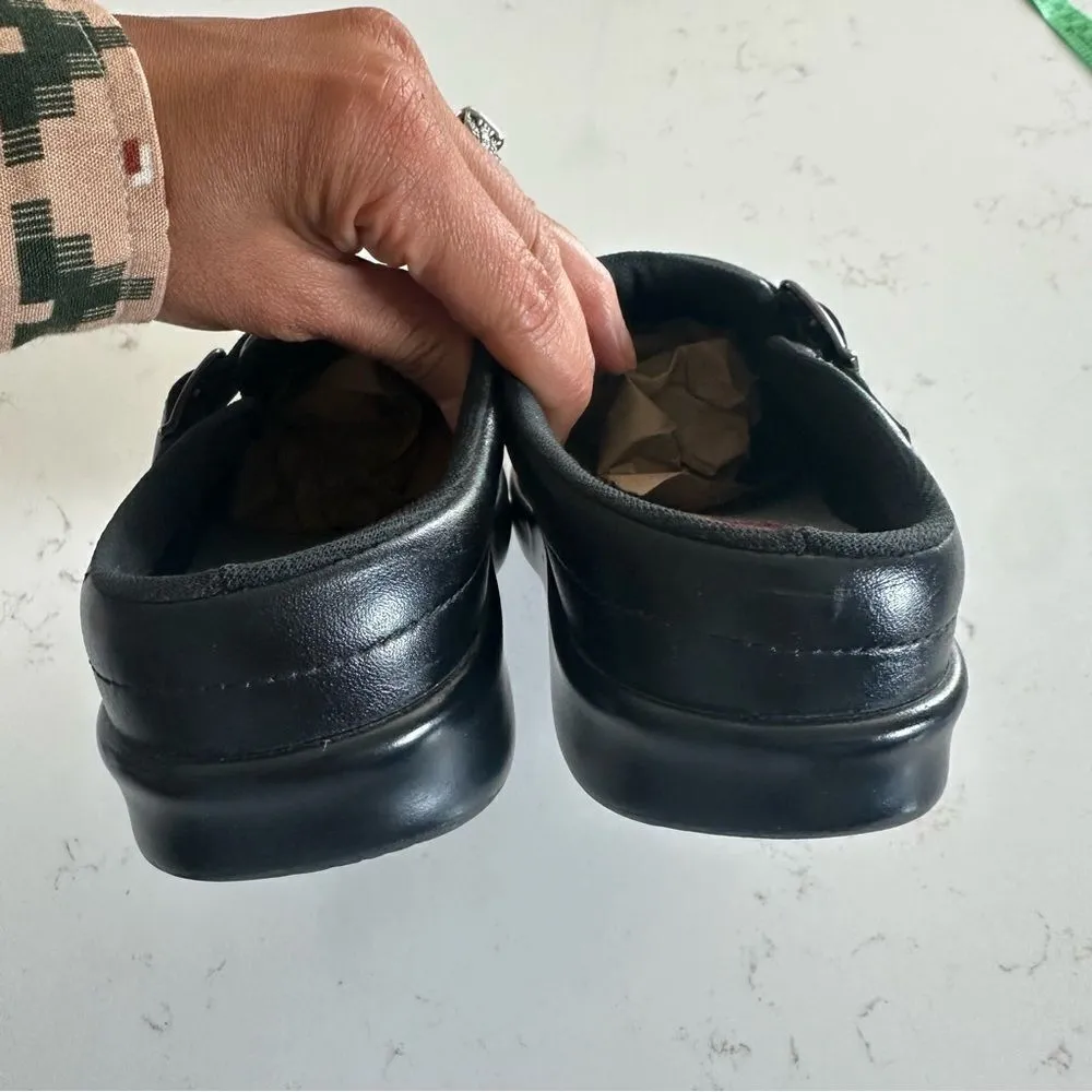 SAS Clogs Slip On Shoes Womens Size 6.5 Black Leather USA Made Tripad Comfort - Image 10